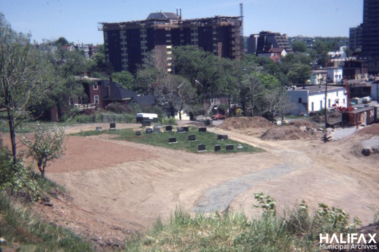 Archive photo: Park construction near St. Paul's Cemetery — 1977. Halifax Municipal Archives.